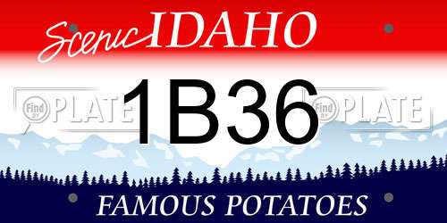 1B36 Idaho License Plate