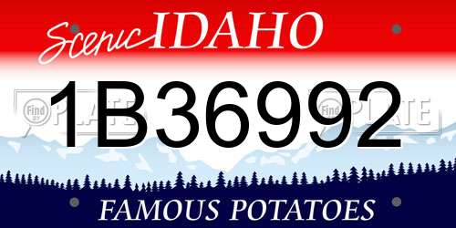 1B36992 Idaho License Plate
