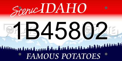 1B45802 Idaho License Plate