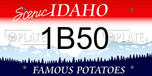 1B50 Idaho License Plate
