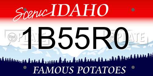 1B55R0 Idaho License Plate