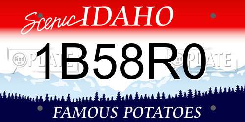 1B58R0 Idaho License Plate