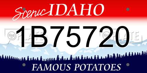 1B75720 Idaho License Plate