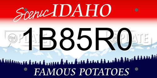 1B85R0 Idaho License Plate