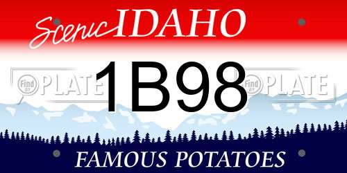 1B98 Idaho License Plate