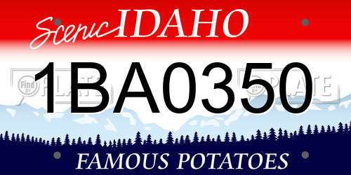 1BA0350 Idaho License Plate