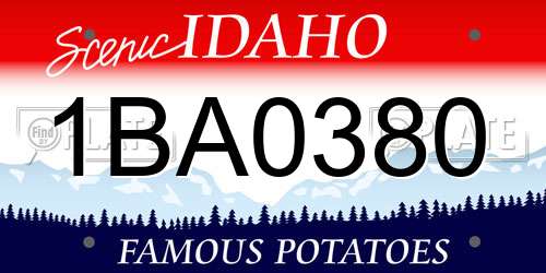 1BA0380 Idaho License Plate