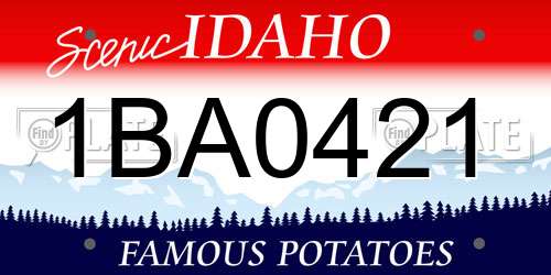 1BA0421 Idaho License Plate
