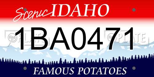 1BA0471 Idaho License Plate