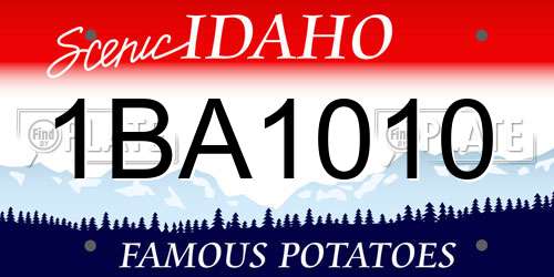 1BA1010 Idaho License Plate