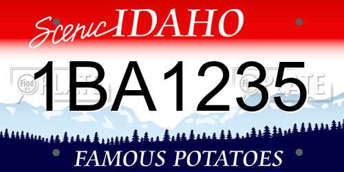 1BA1235 Idaho License Plate