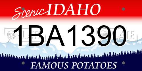 1BA1390 Idaho License Plate