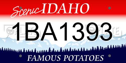 1BA1393 Idaho License Plate