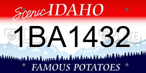 1BA1432 Idaho License Plate