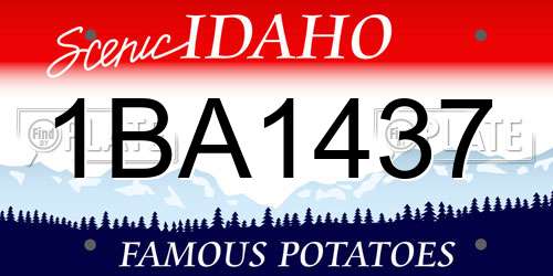 1BA1437 Idaho License Plate
