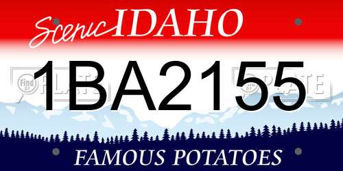 1BA2155 Idaho License Plate