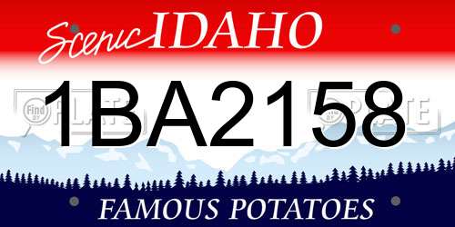 1BA2158 Idaho License Plate