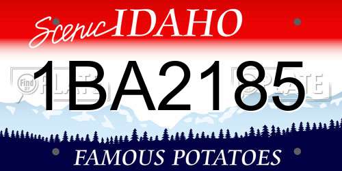 1BA2185 Idaho License Plate