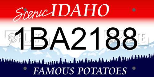 1BA2188 Idaho License Plate