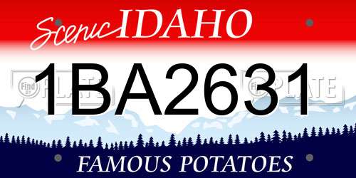 1BA2631 Idaho License Plate