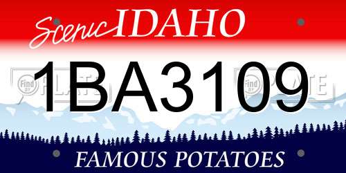 1BA3109 Idaho License Plate