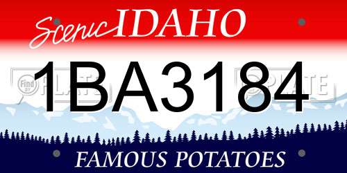 1BA3184 Idaho License Plate
