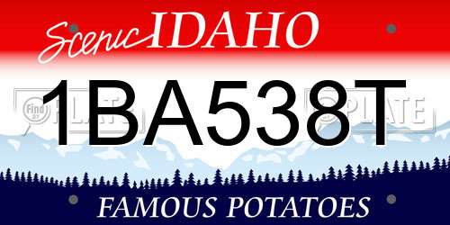 1BA538T Idaho License Plate