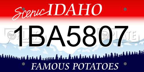 1BA5807 Idaho License Plate