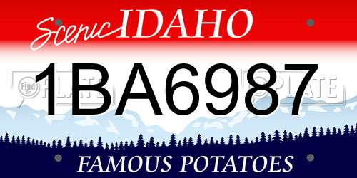 1BA6987 Idaho License Plate