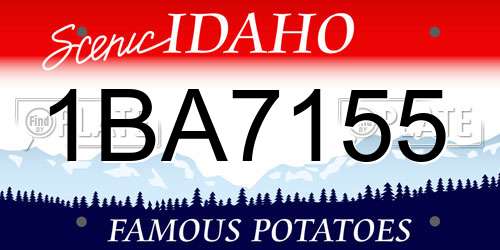 1BA7155 Idaho License Plate