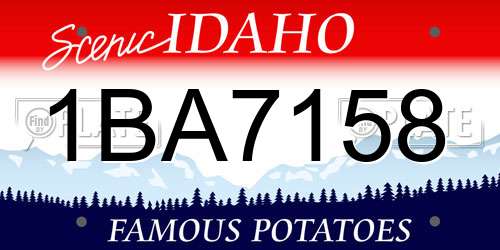 1BA7158 Idaho License Plate