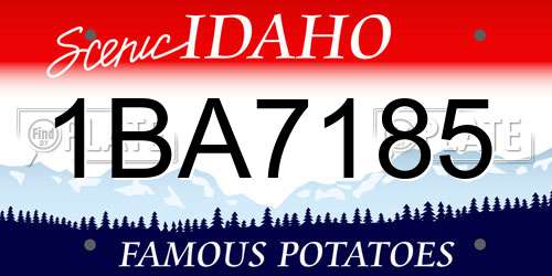 1BA7185 Idaho License Plate