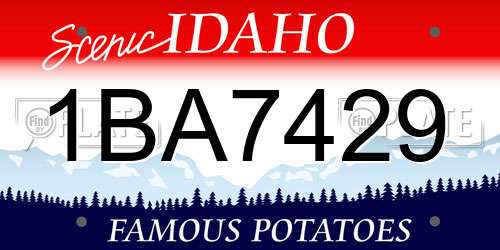 1BA7429 Idaho License Plate