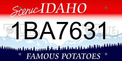 1BA7631 Idaho License Plate
