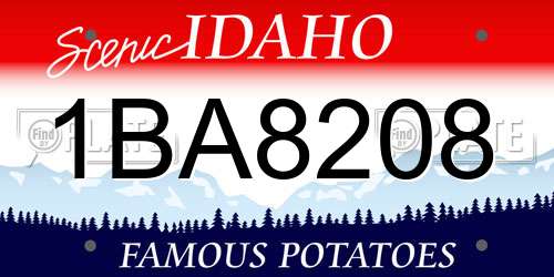1BA8208 Idaho License Plate