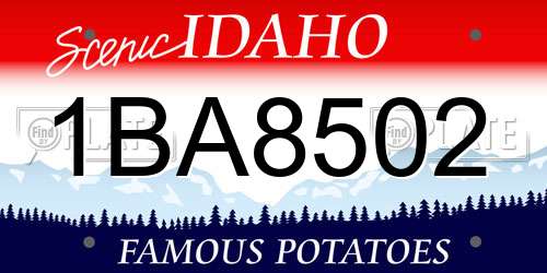 1BA8502 Idaho License Plate