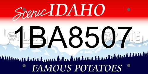 1BA8507 Idaho License Plate