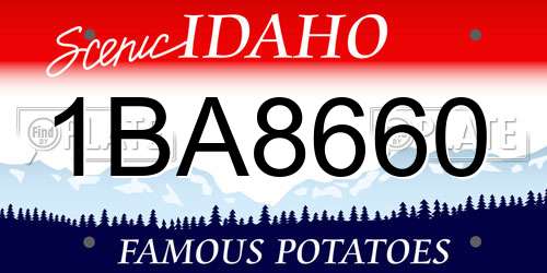1BA8660 Idaho License Plate