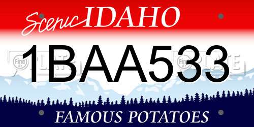 1BAA533 Idaho License Plate