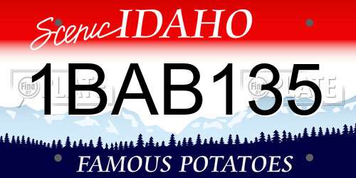 1BAB135 Idaho License Plate