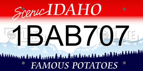 1BAB707 Idaho License Plate