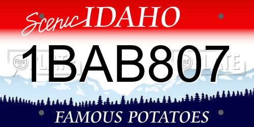 1BAB807 Idaho License Plate