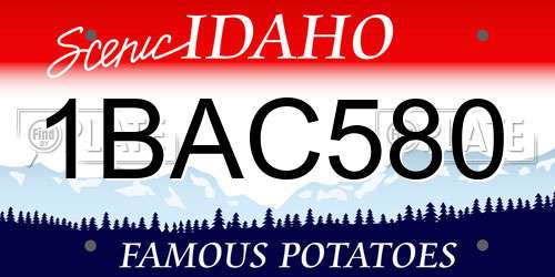1BAC580 Idaho License Plate
