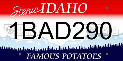 1BAD290 Idaho License Plate