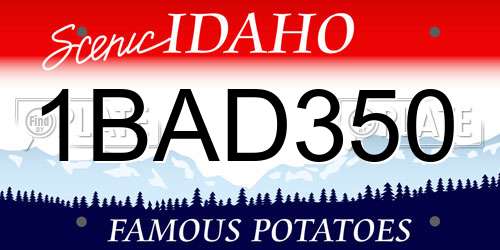 1BAD350 Idaho License Plate