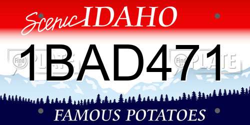 1BAD471 Idaho License Plate