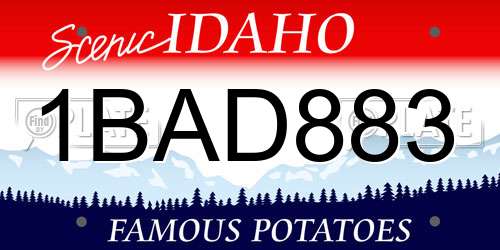 1BAD883 Idaho License Plate