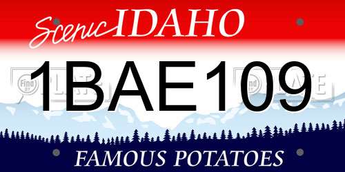1BAE109 Idaho License Plate