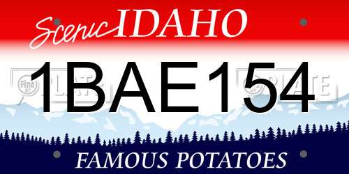 1BAE154 Idaho License Plate