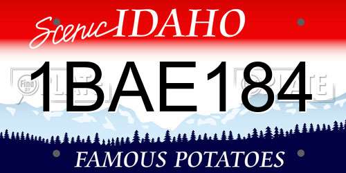 1BAE184 Idaho License Plate